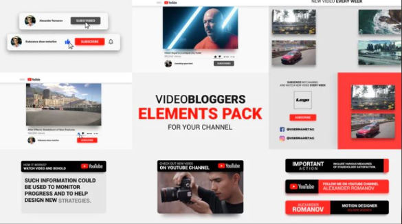 Youtube Channel Blogers Pack – Motionarray