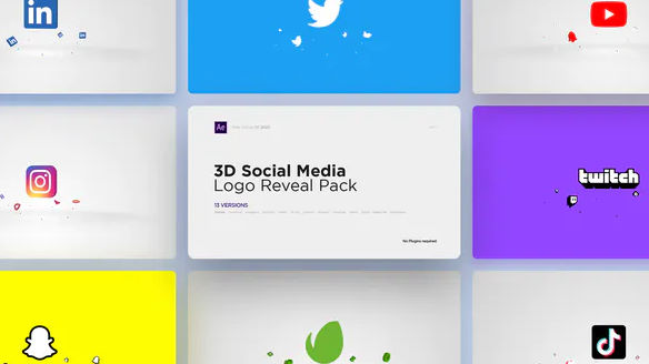 Videohive 3D Social Media Logo Reveal Pack