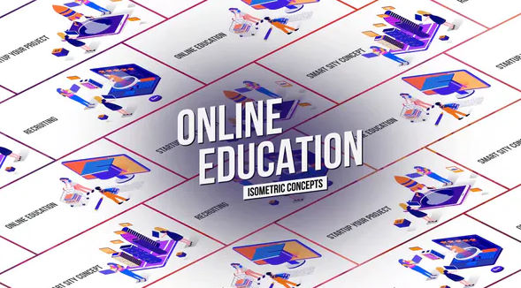 Videohive Online Education Isometric Concept