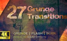 Videohive Grunge Transitions Pack of 27 4K