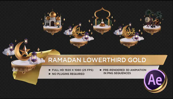 Ramadan Lower Third Gold – Videohive