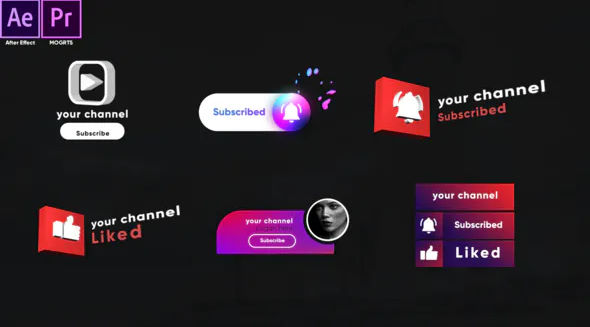 Videohive Youtube Modern Subscribe Elements