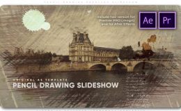 Videohive Pencil Drawing Parallax Slideshow - Premiere Pro