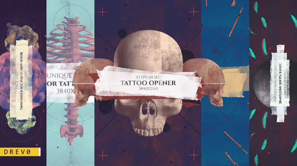 Tattoo Studio Opener/ Rock Pub/ Gothic Promo/ Biker Сlub/ Grunge/ Scull and Bones/ Roses/ Brush/ Ink