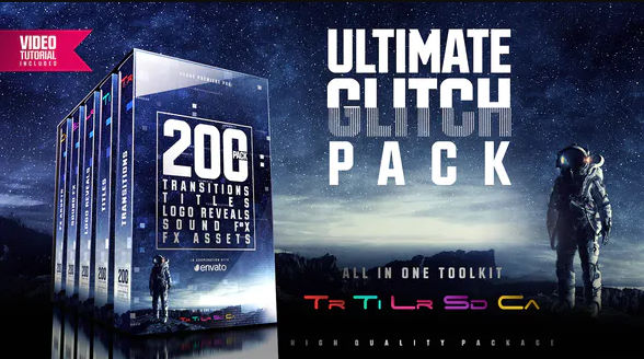 Ultimate Glitch Pack: Transitions, Titles, Logo Reveals, Sound FX – Premiere Pro