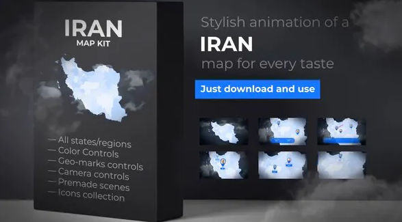 Iran Map Islamic Republic of Iran Persia Map Kit – Videohive