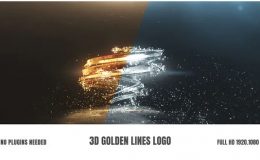 3D Golden Lines Logo - Videohive