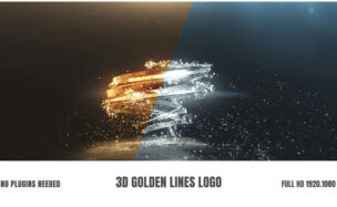 3D Golden Lines Logo – Videohive
