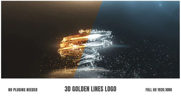 3D Golden Lines Logo – Videohive