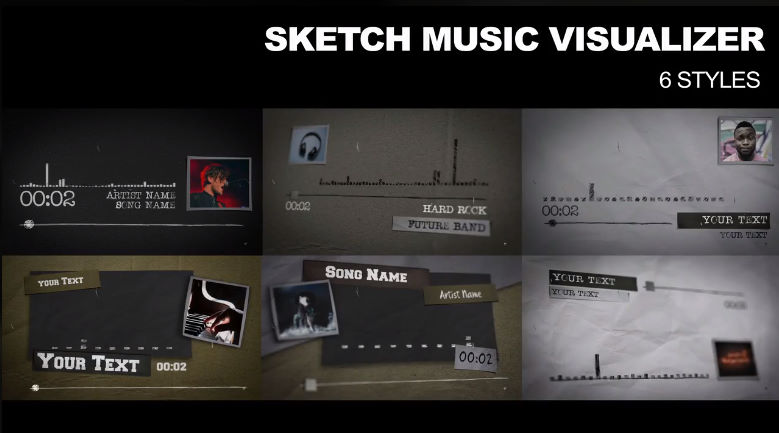 6 Sketch Music Visualizer – After Effects Project