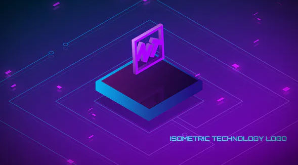 Looped Isometric Technology Logo