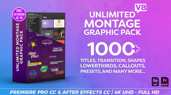 Montage Graphic Pack / Titles / Transitions / Lower Thirds and more v8.3