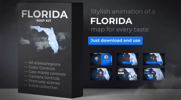 Florida Map Florida Map Kit – Videohive