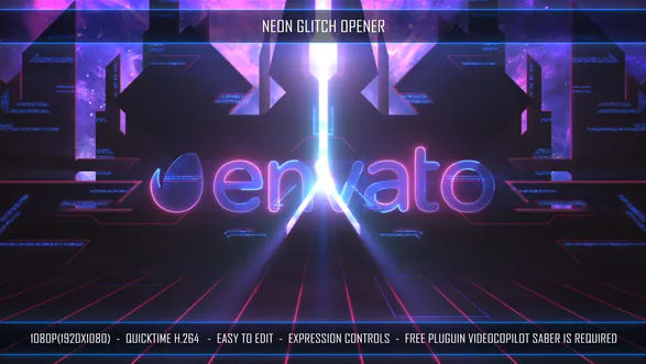 Neon Glitch Opener – Videohive
