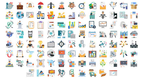 100 Business and Startup Icons – Videohive