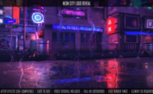 Neon City Logo Reveal – Videohive