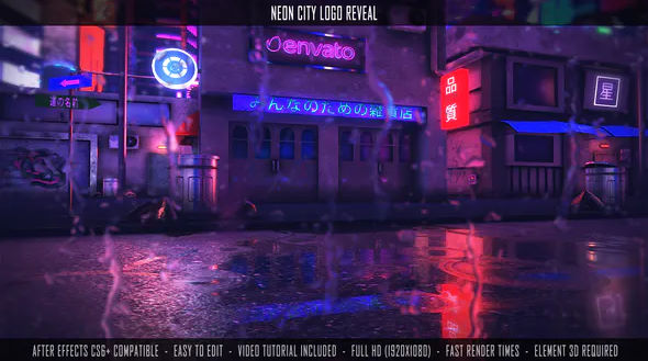 Neon City Logo Reveal – Videohive