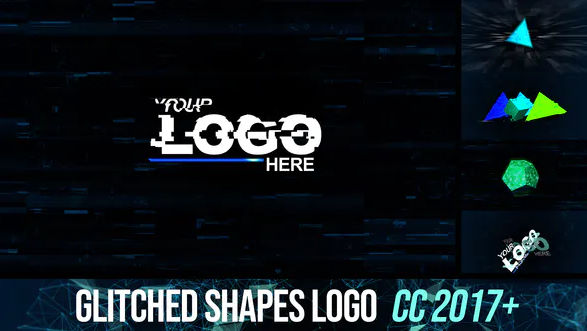 Glitched shapes logo intro – Videohive