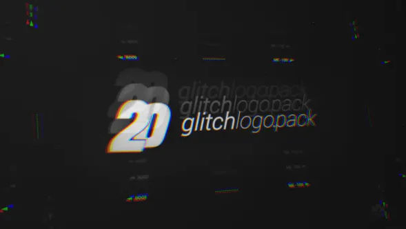 20 Glitch Logo Intro Reveal Pack