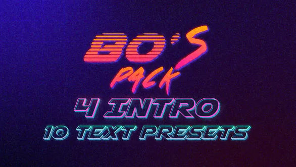 Videohive 80s Logo Intro & Text Presets Pack