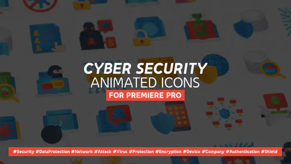Cyber Security Modern Flat Animated Icons – Mogrt – Premiere Pro