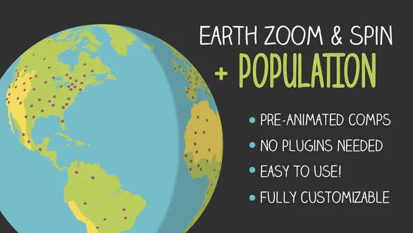Earth Zoom and Spin with Population Template – Videohive