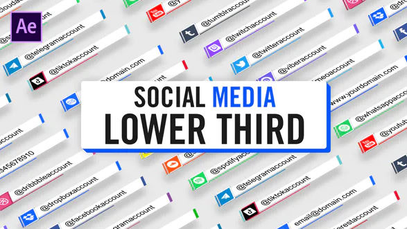 Social Media Lower Third Parallelogram