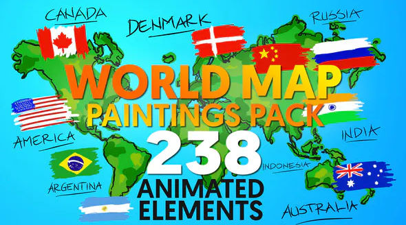 World Map Paintings Pack – Videohive