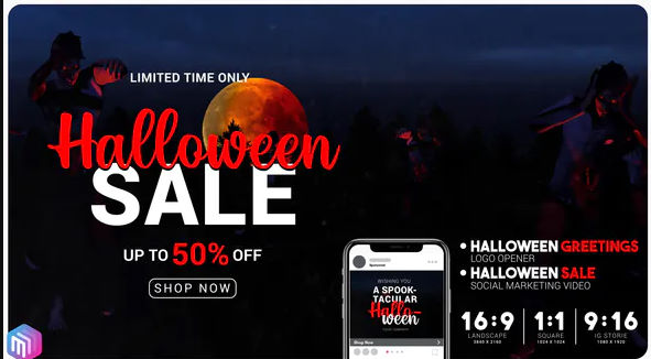 Videohive Halloween sale greetings – Instagram and YouTube marketing