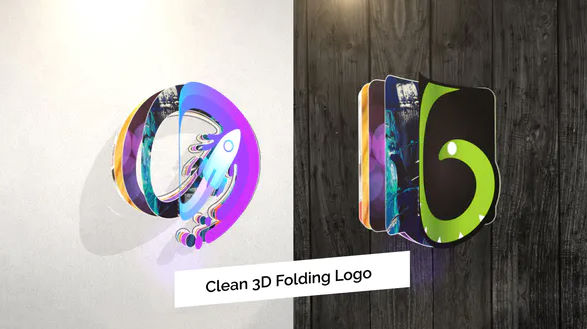 Videohive Clean 3D Folding Logo Reveal