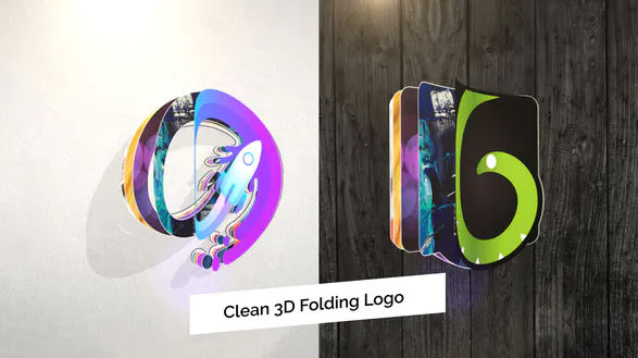 Videohive Clean 3D Folding Logo Reveal » Free After Effects Templates