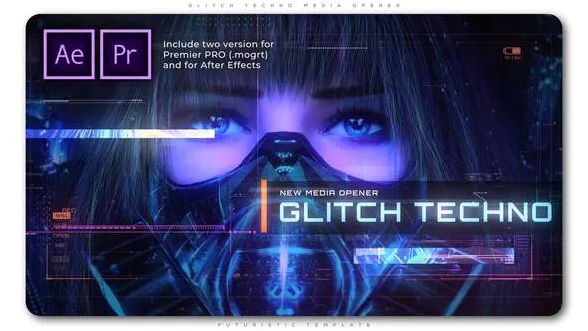 Videohive Glitch Techno Media Opener – Premiere Pro