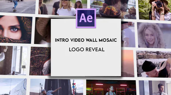Videohive Intro Video Wall Mosaic Logo Reveal