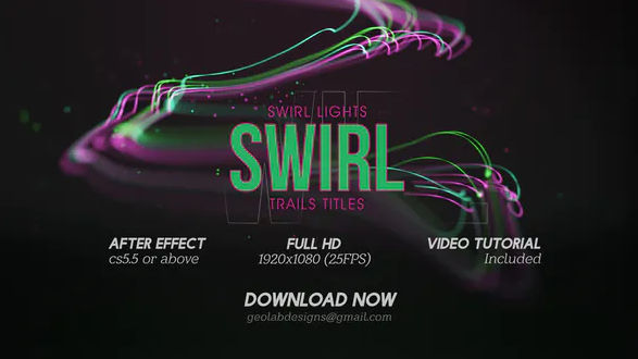 Videohive Swirl Lights Trail Titles l Particles Line Titles l Colorful Trails Titles l Flow Lines Titles