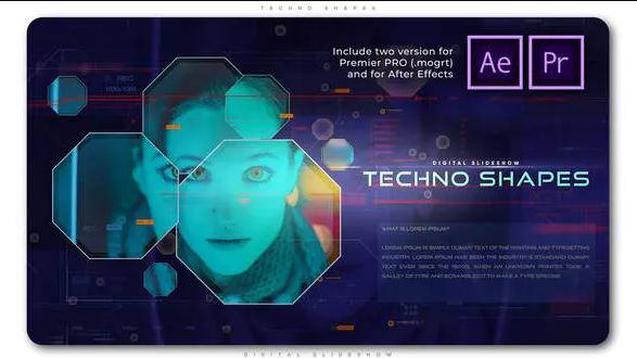 Videohive Techno Shapes Digital Slideshow – Premiere Pro