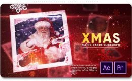 Videohive Christmas Flying Cards Slideshow - Premiere Pro