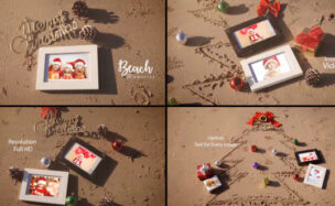 Videohive Christmas Photo Frame On The Beach