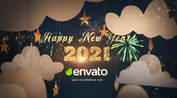 Videohive Happy New Year 2021 Paper Greetings