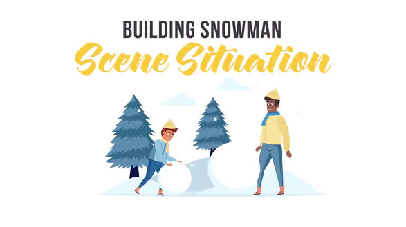 building snowman scene situation 29246597