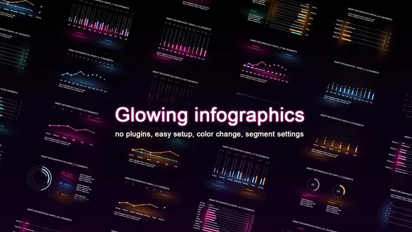 Videohive Glowing infographics