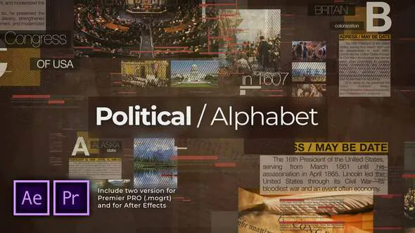 Videohive Political Alphabet. Historical Slideshow – Premiere Pro