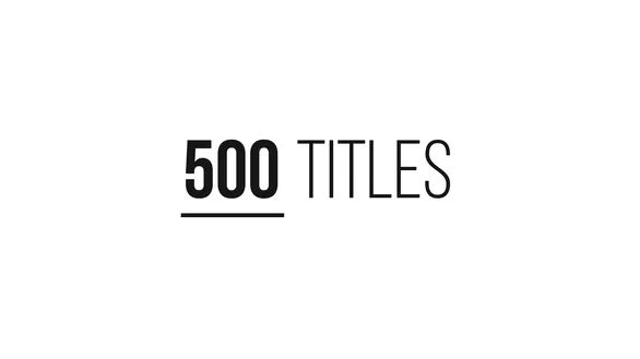 Videohive 500 Titles Library – 20 Categories