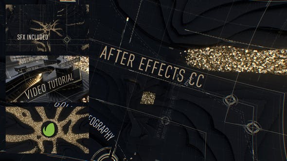 Videohive Abstract Black Gold Intro