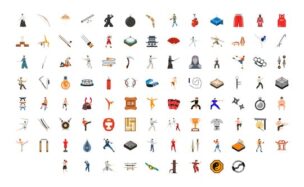 Videohive 100 Martial Arts Icons