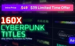 Videohive Cyberpunk Titles Lowerthirds and Backgrounds