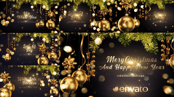 Videohive Golden Christmas Wishes 4K