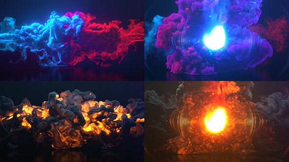 Videohive Colorful Smoke & Fire Logo