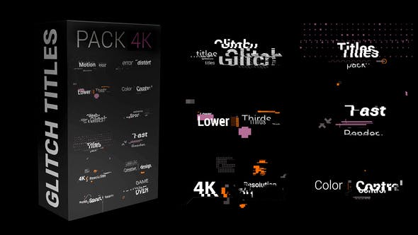 Videohive Glitch Titles Pack 4K