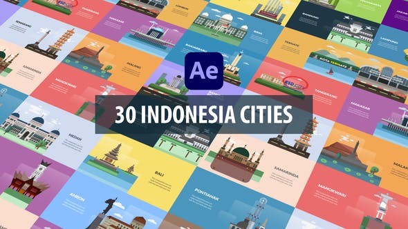 Videohive Indonesia Cities Animation | After Effects