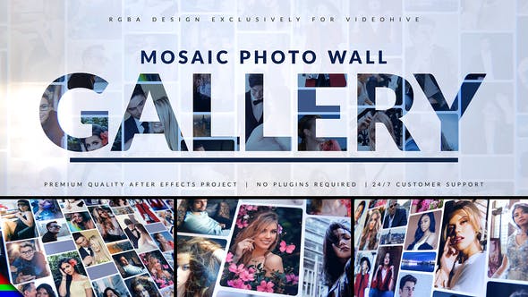 Videohive Mosaic Photo Gallery | Logo Reveal